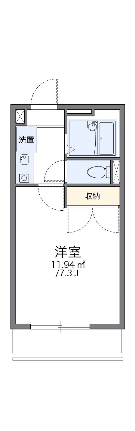 P000543 매물 평면도 — 1K