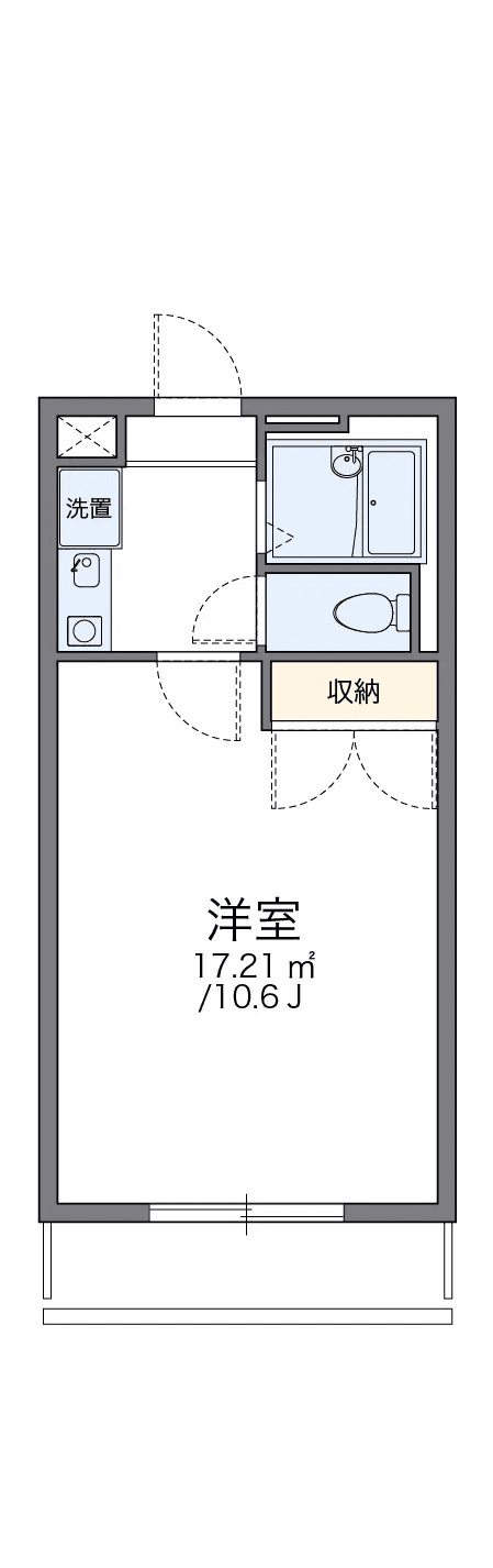 P001390 매물 평면도 — 1K