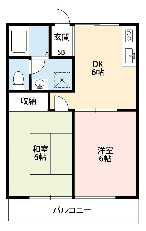 物件P000357の間取り図 — 2DK