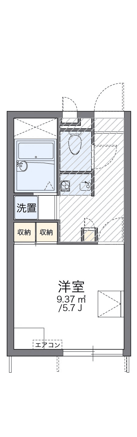 P001178 매물 평면도 — 1K