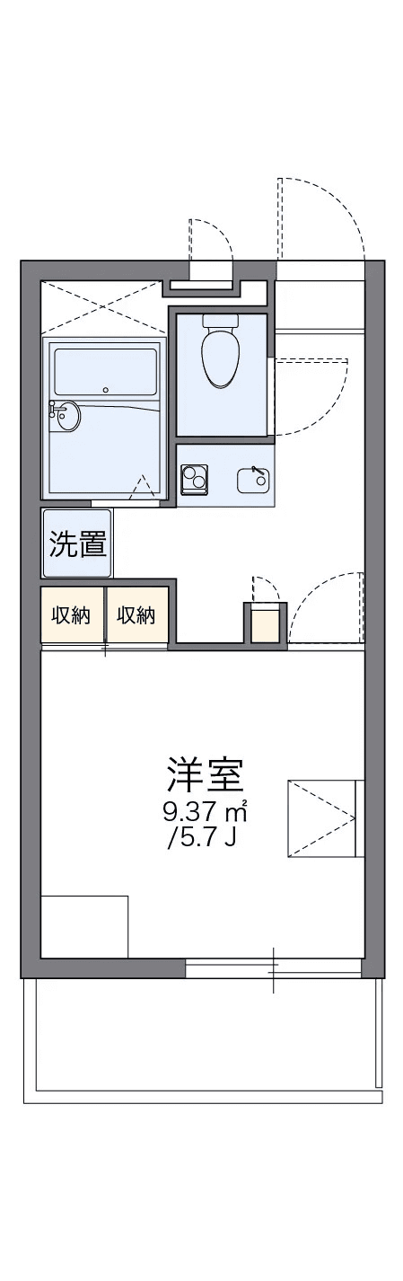 P000821 매물 평면도 — 1K