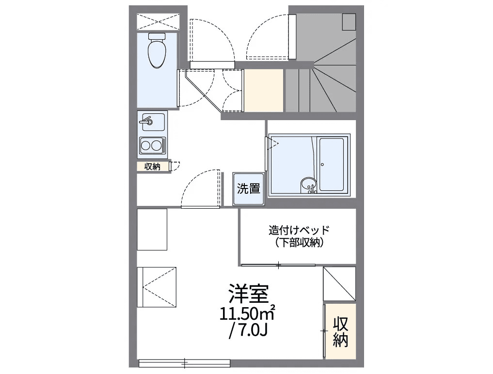 P001109 매물 평면도 — 1K