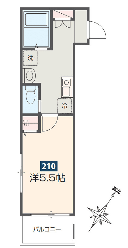 物件P000086の間取り図 — 1K