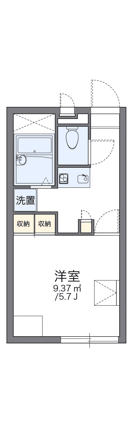 物件P000666の間取り図 — 1K