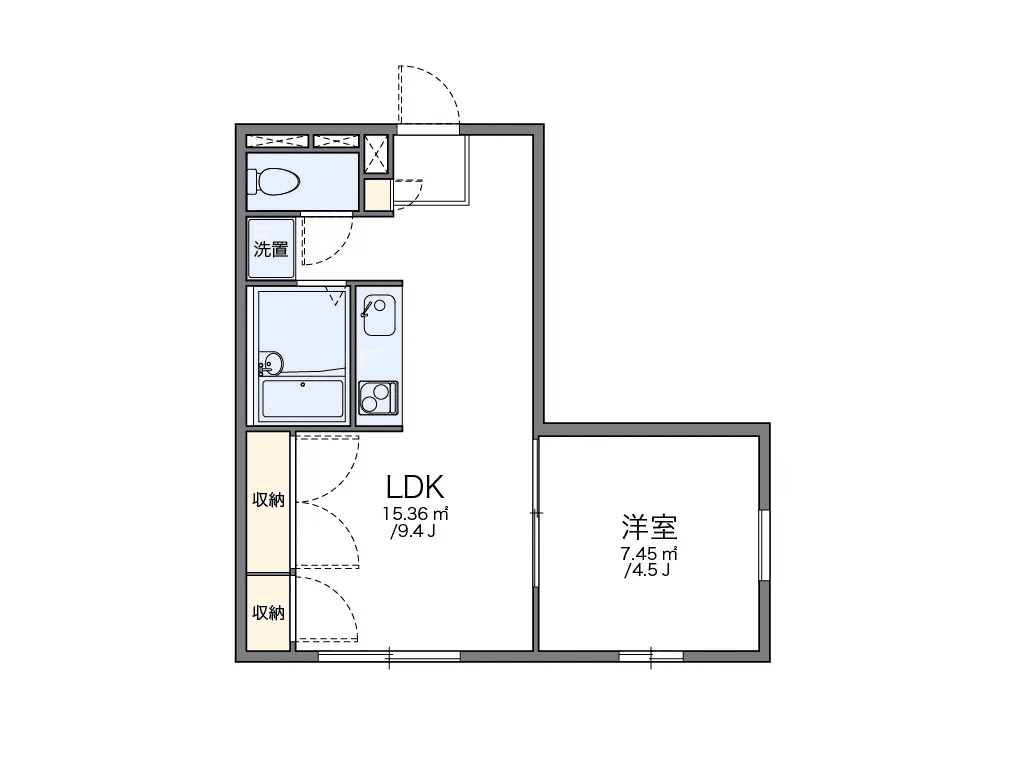 P001365 매물 평면도 — 1LDK