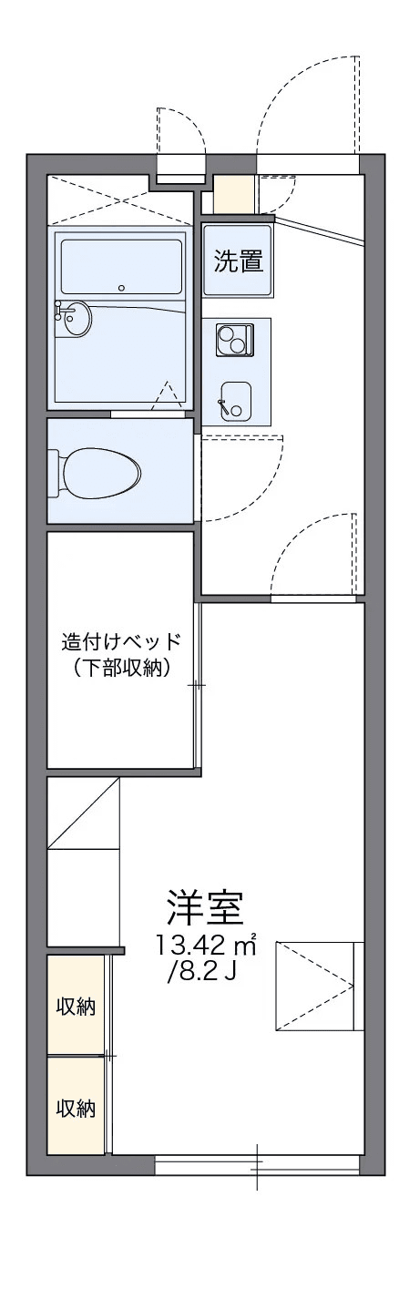 物件P000667の間取り図 — 1K