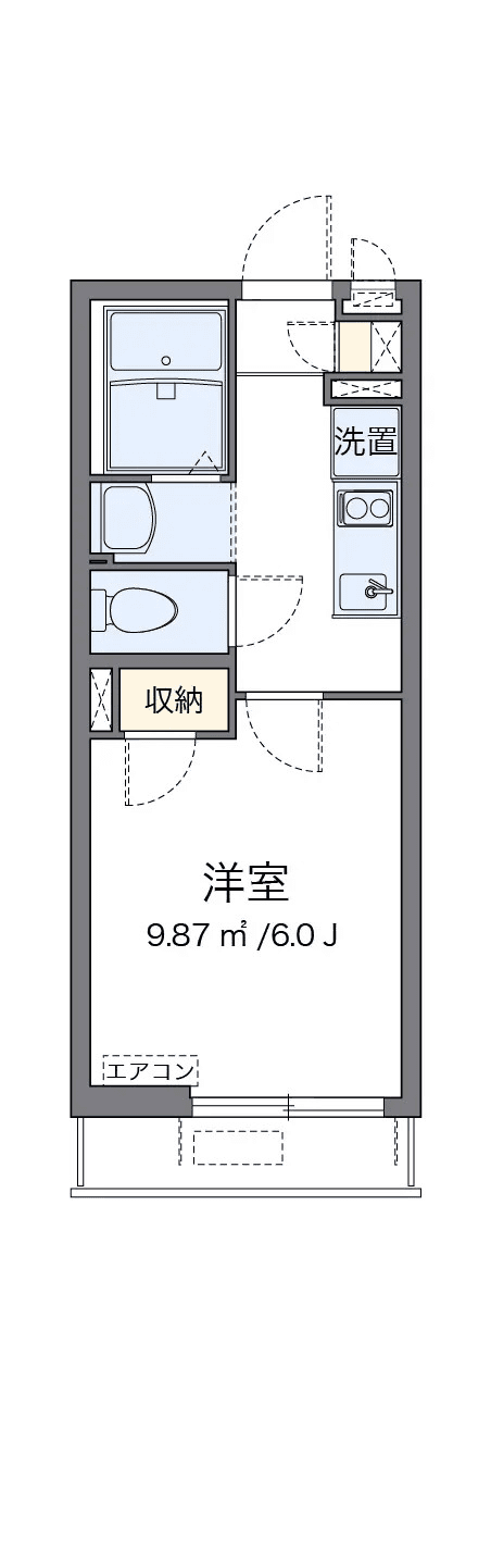P001351 매물 평면도 — 1K