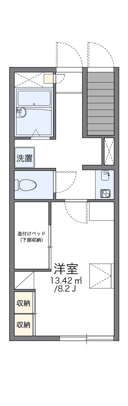 物件P000742の間取り図 — 1K