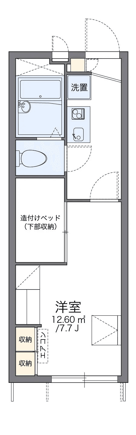 物件P001188の間取り図 — 1K