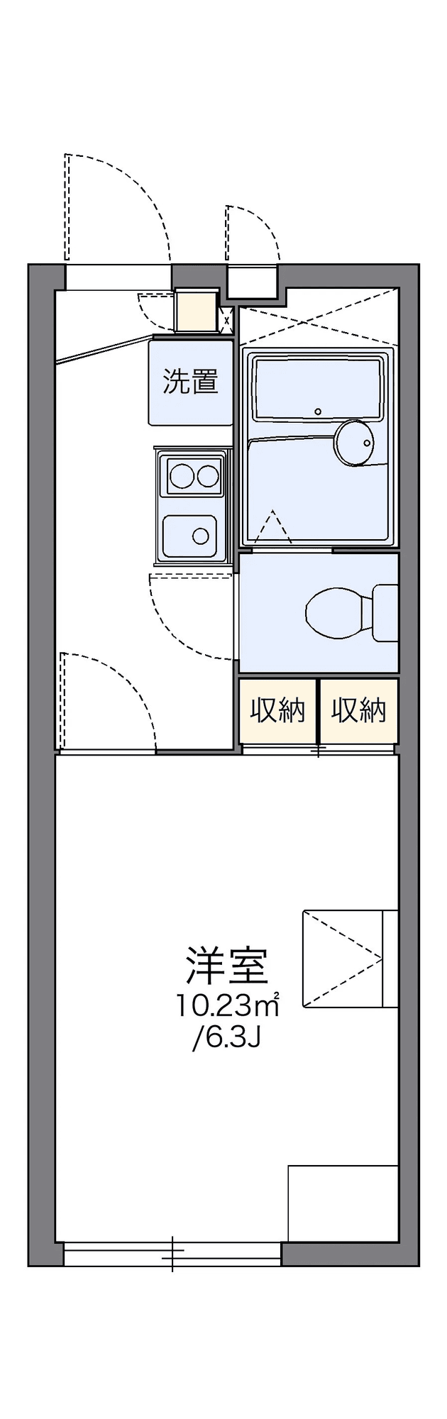 Sơ đồ bố trí căn P002307 — 1K