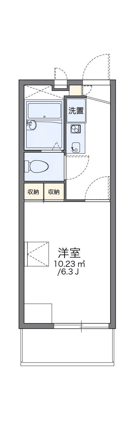 P000628 매물 평면도 — 1K