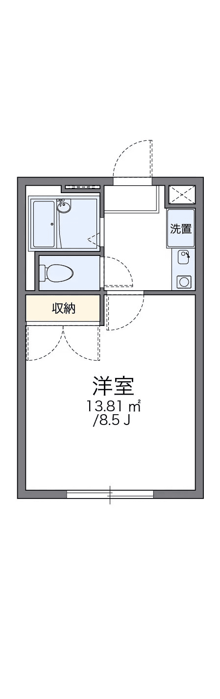 P001415 매물 평면도 — 1K