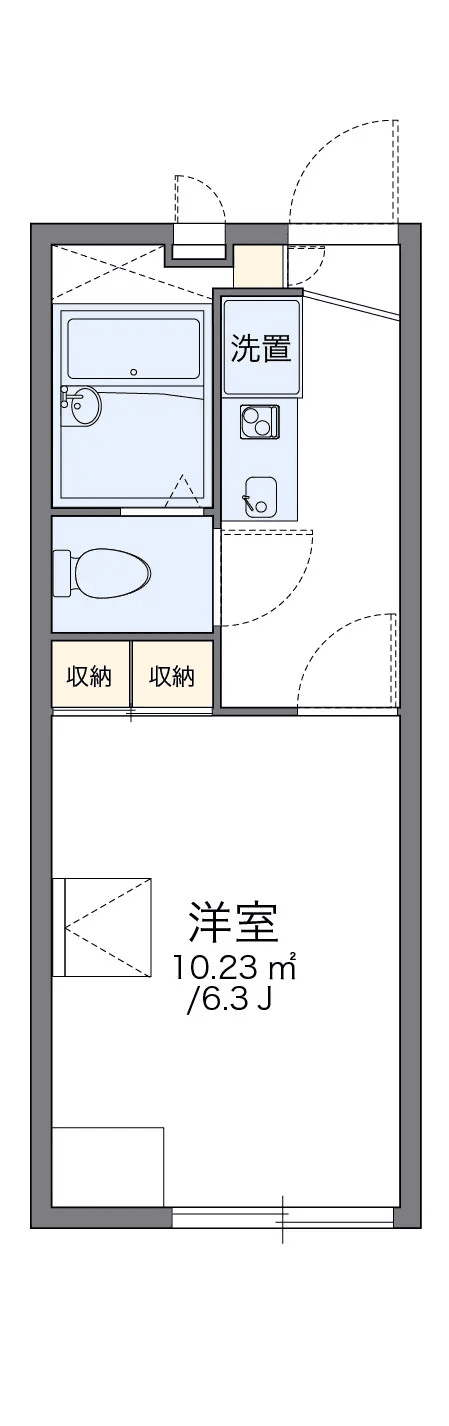 物件P000642の間取り図 — 1K