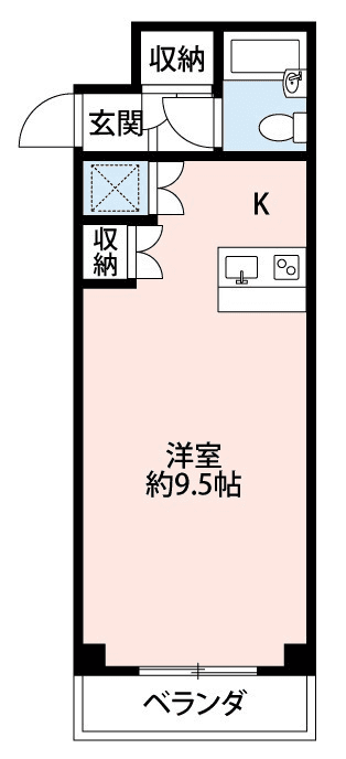 P000425 매물 평면도 — 1R