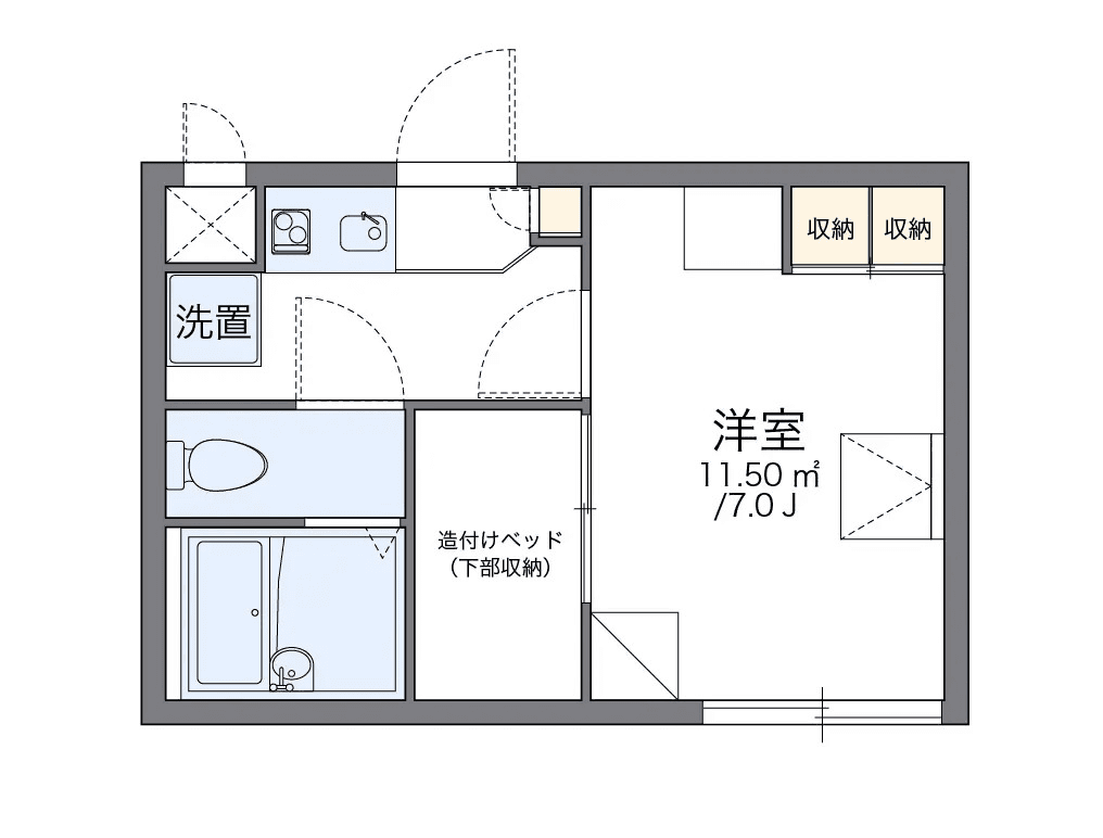 Sơ đồ bố trí căn P002268 — 1K