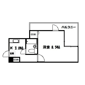 P000794 매물 평면도 — 1K