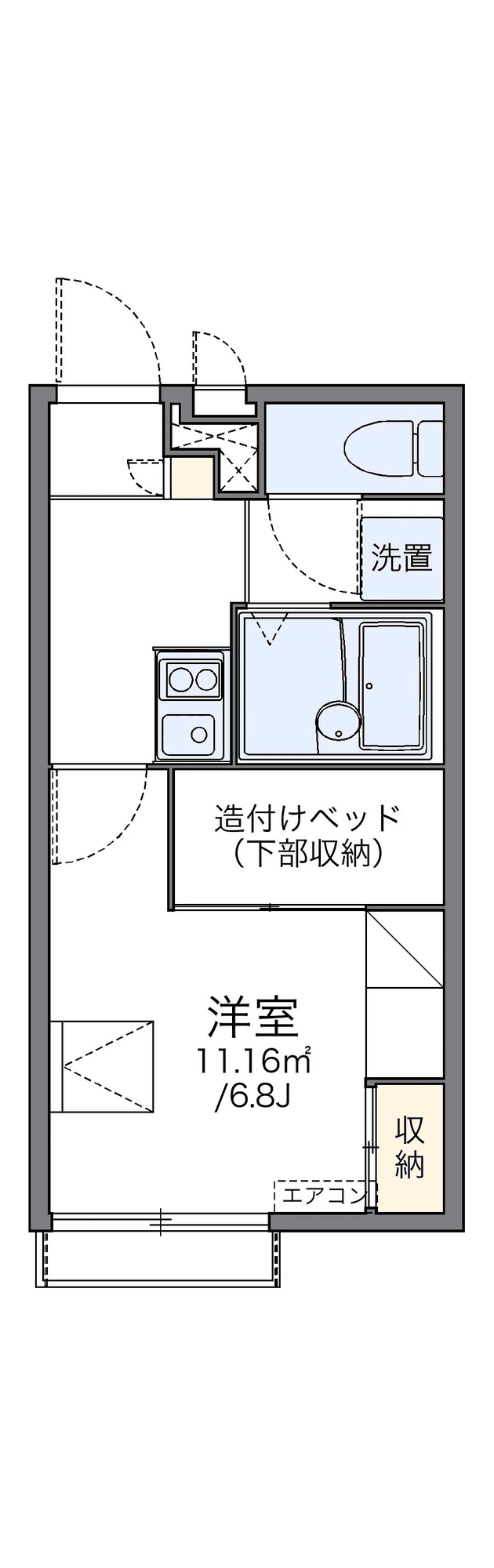 Denah unit P001216 — 1K