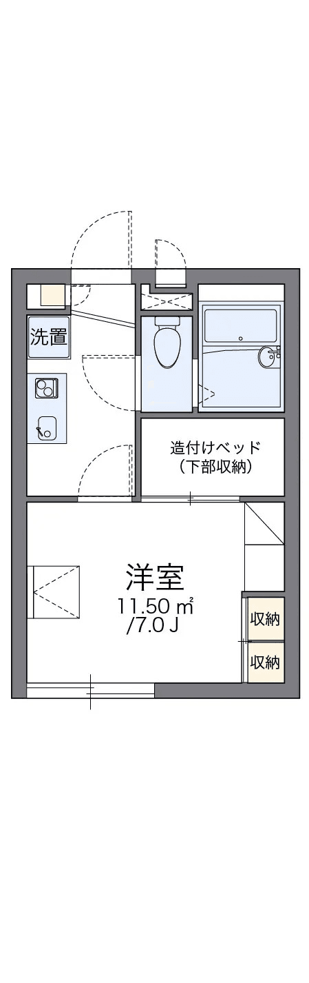 Floor plan ng unit P001053 — 1K