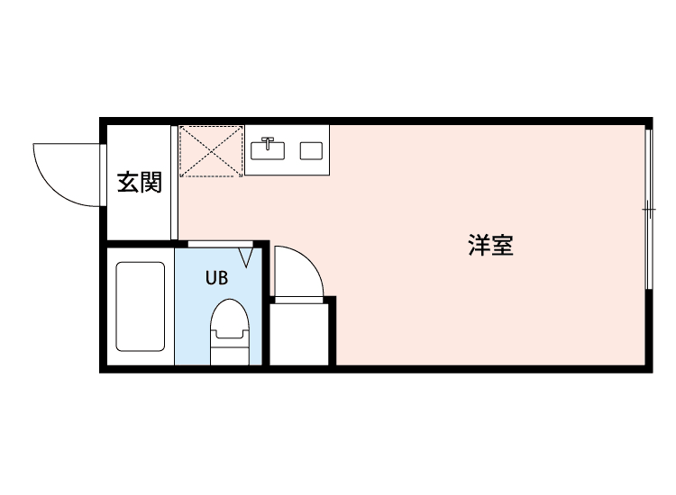 P000897 매물 평면도 — 1R