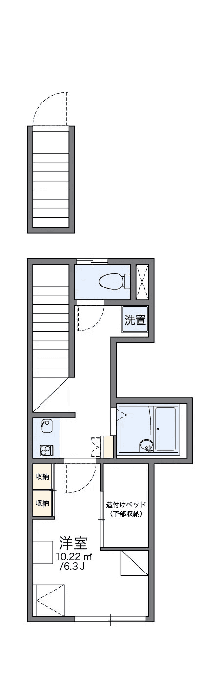 物件P000707の間取り図 — 1K