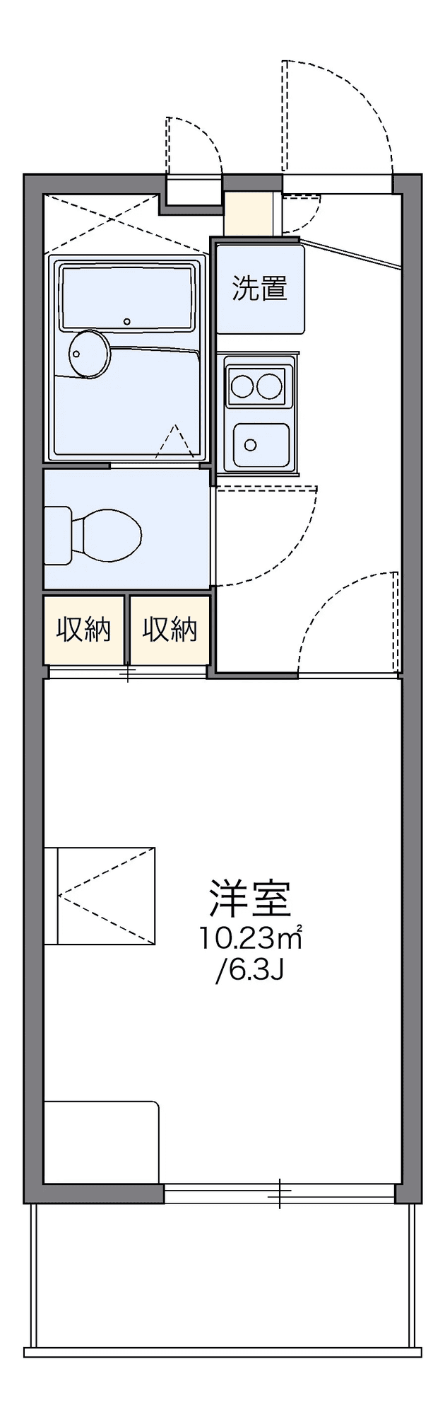 Floor plan of unit P002269 — 1K