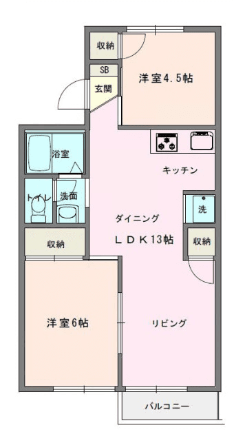 कोठा P000917 को नक्सा — 2LDK