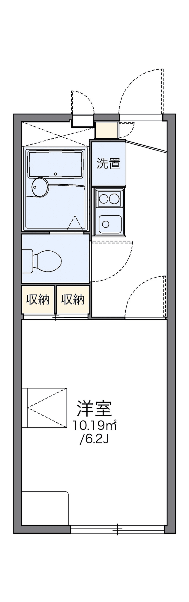P000574 매물 평면도 — 1K