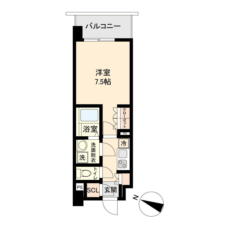 Floor plan of unit P000316 — 1K