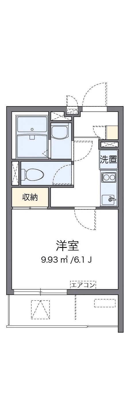 P001349 매물 평면도 — 1K