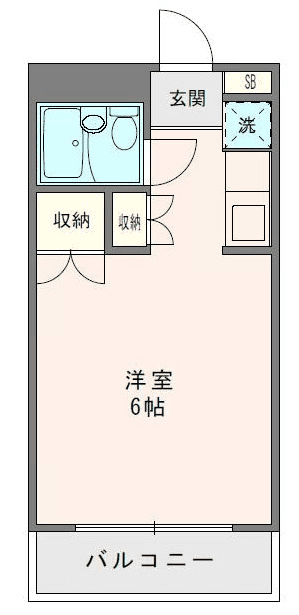 Floor plan ng unit P000958 — 1R