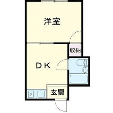 P001005 매물 평면도 — 1DK