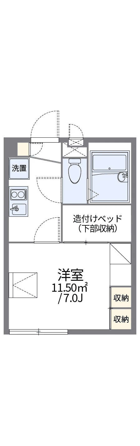 Floor plan ng unit P001032 — 1K