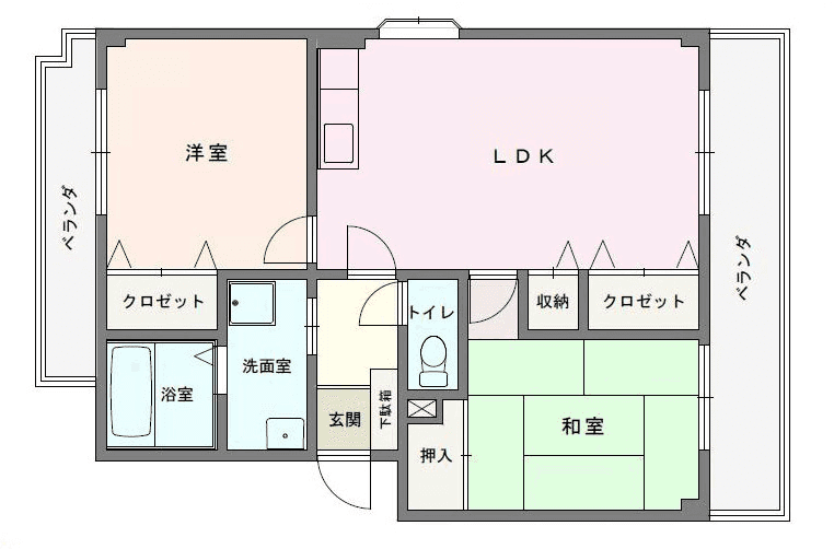 Denah unit P000993 — 2LDK
