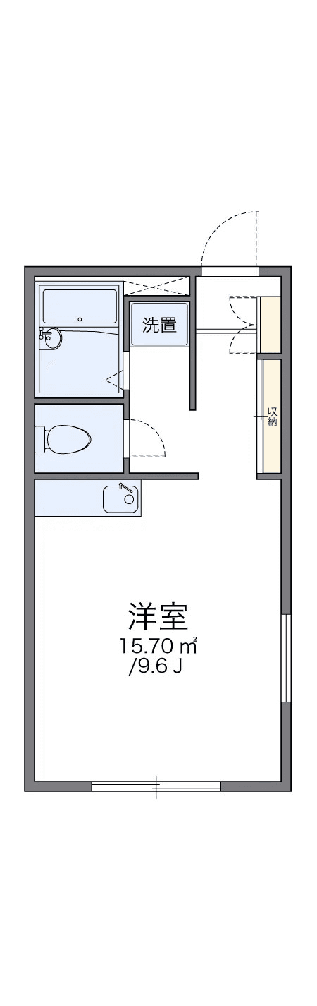 物件P000502の間取り図 — 1K