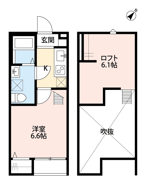 物件P000886の間取り図 — 1K
