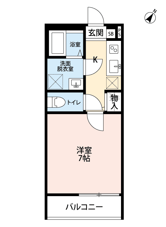 P000908 매물 평면도 — 1K
