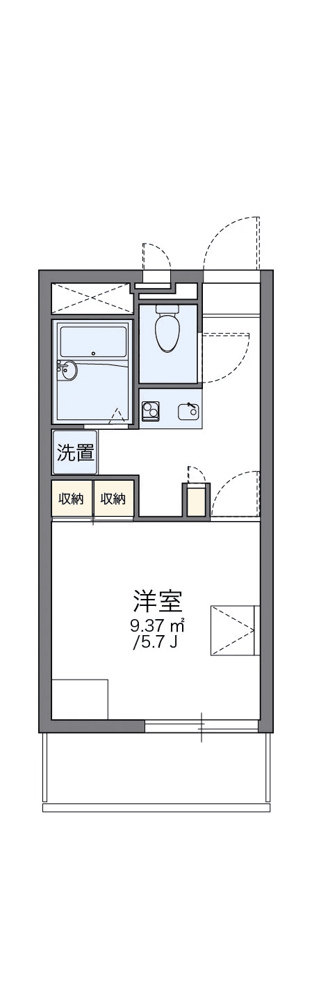 P000621 매물 평면도 — 1K