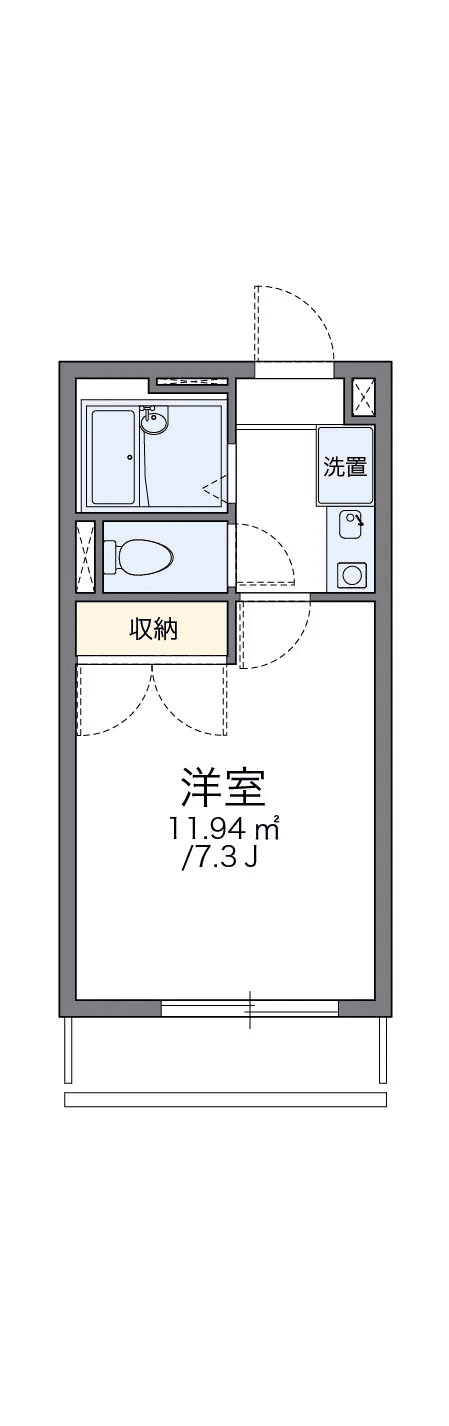 P000483 매물 평면도 — 1K