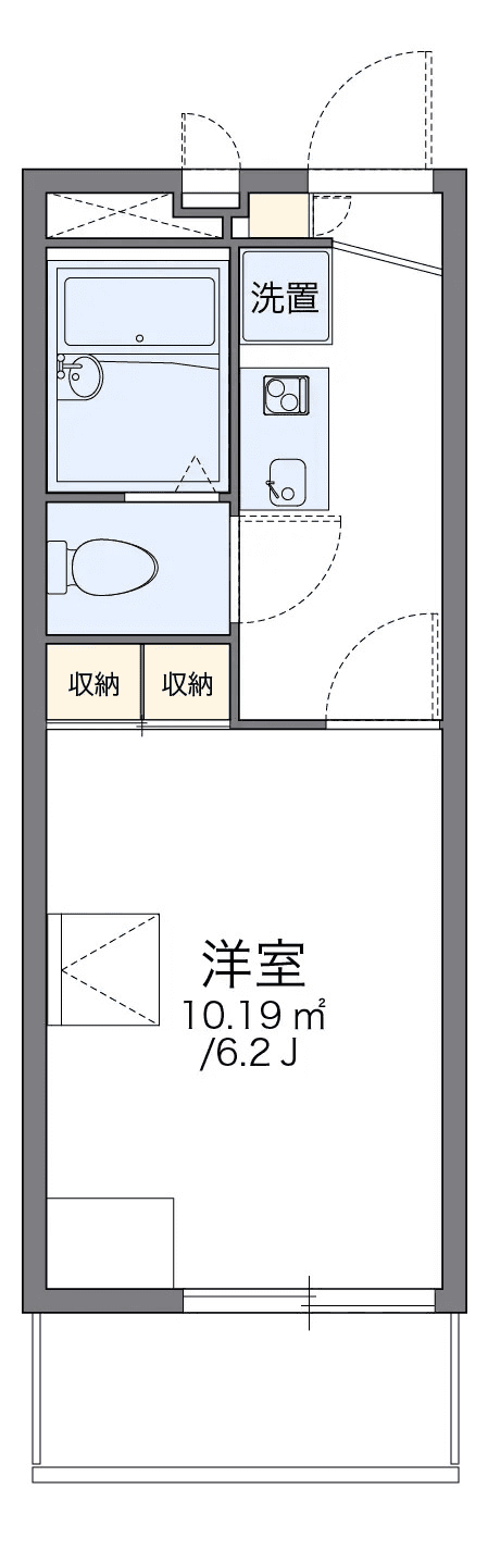 物件P000645の間取り図 — 1K