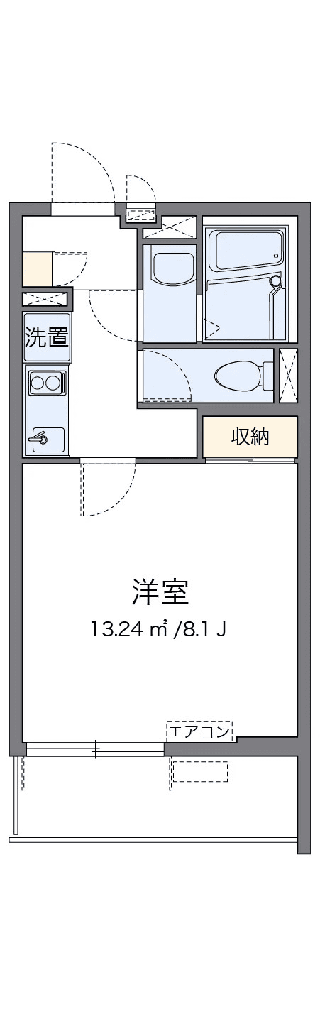 P001296 매물 평면도 — 1K