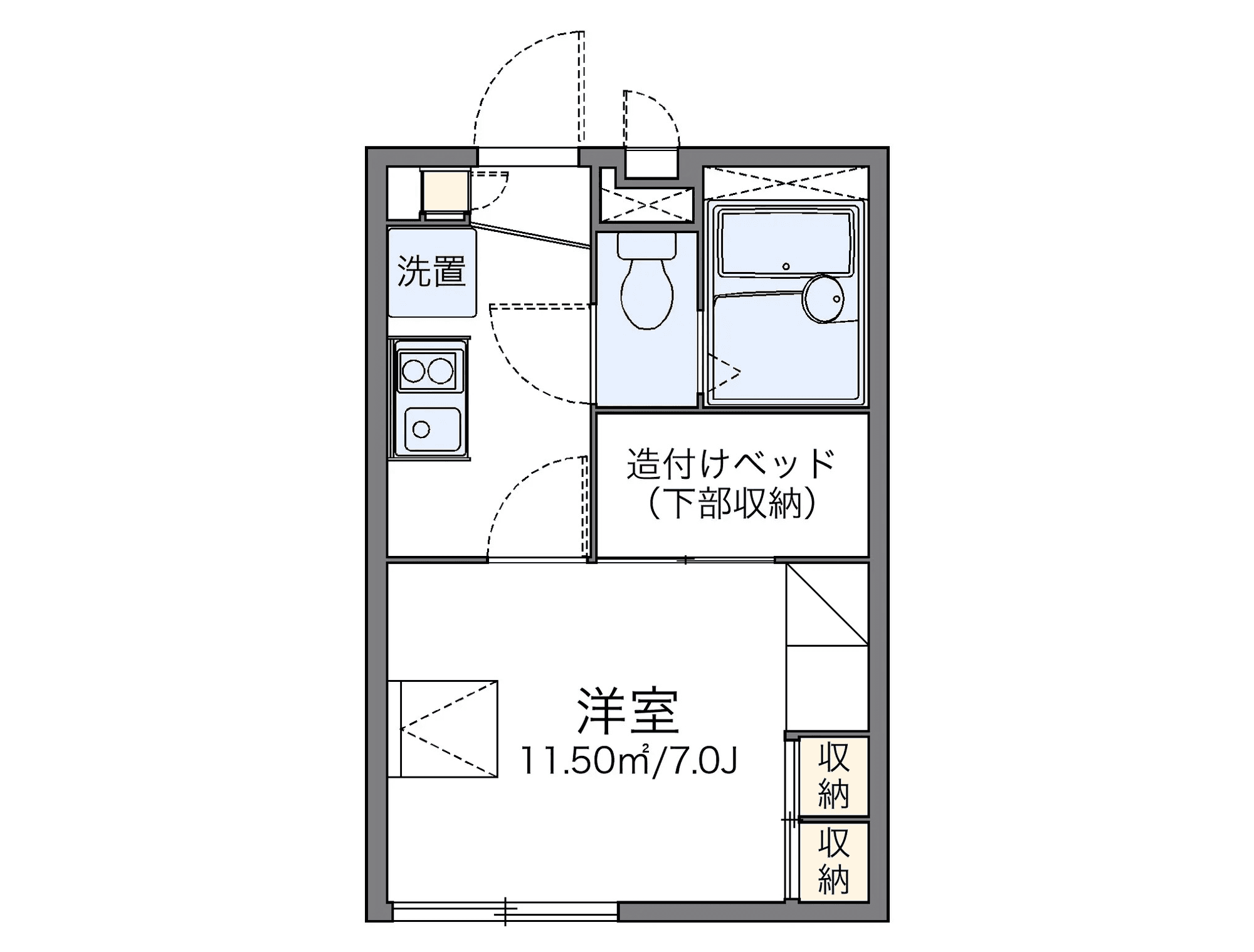 Floor plan of unit P001025 — 1K