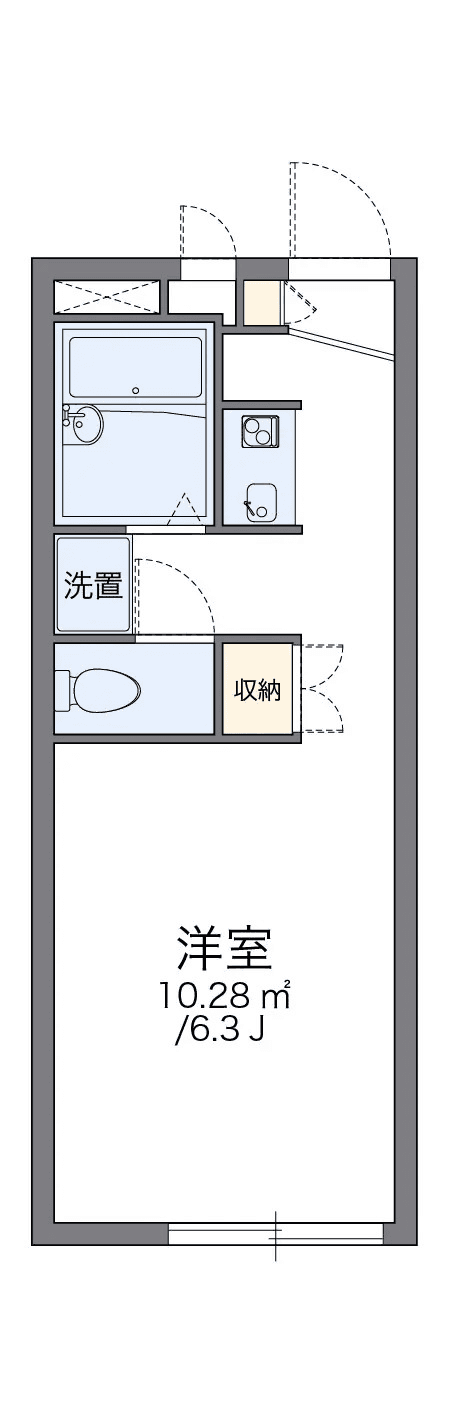 物件P000550の間取り図 — 1K