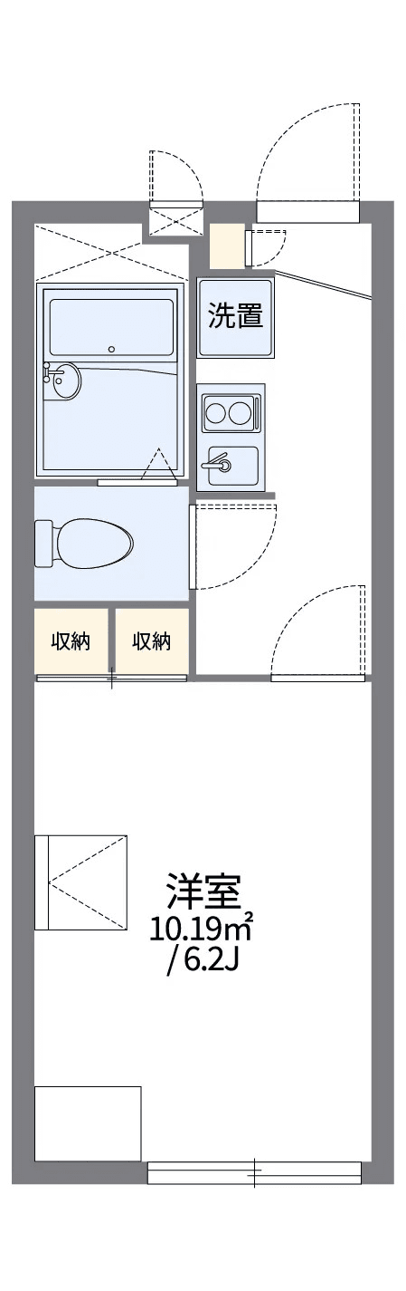 物件P001092の間取り図 — 1K