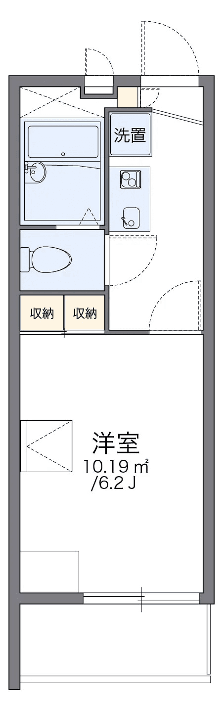 P001128 매물 평면도 — 1K