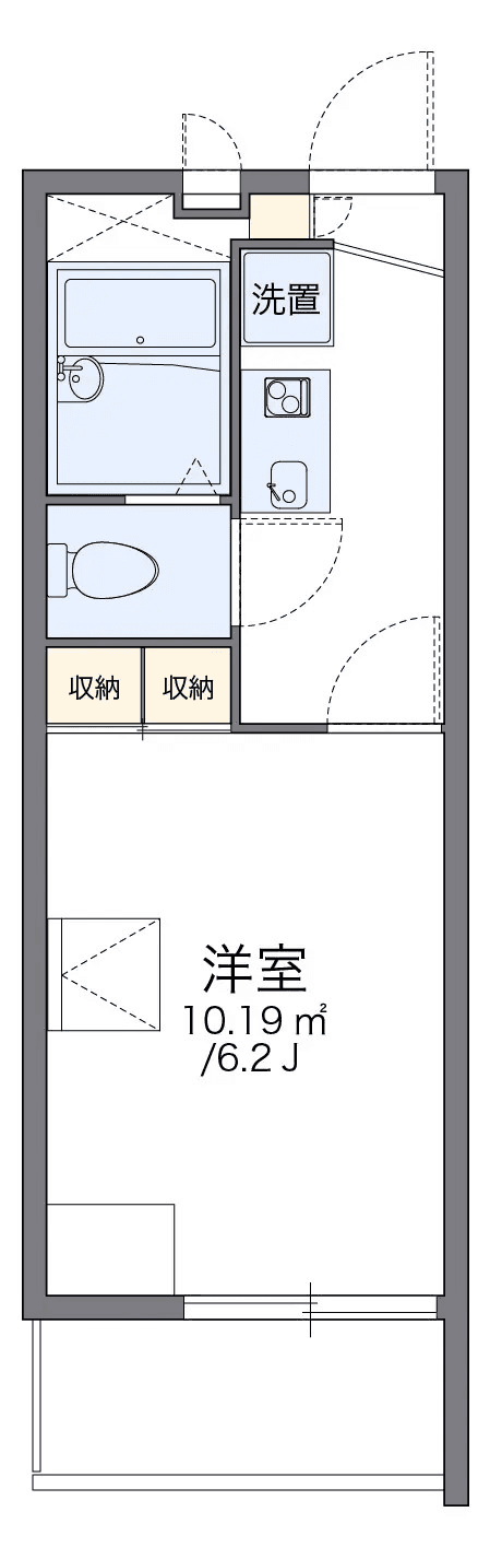 P000712 매물 평면도 — 1K