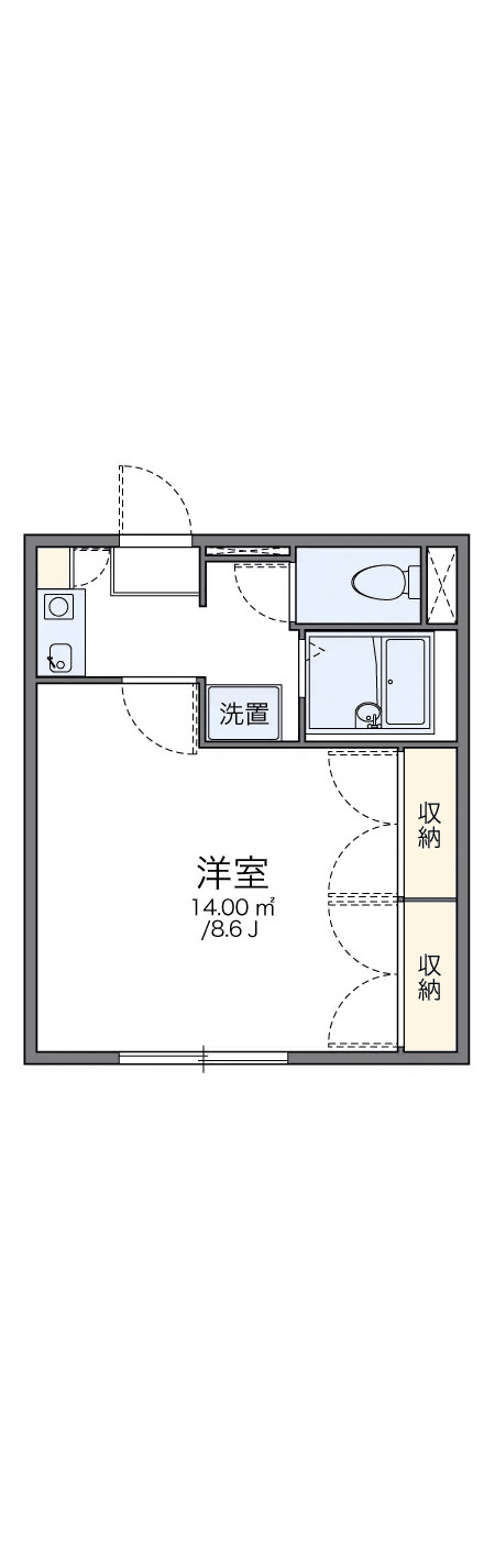 物件P001366の間取り図 — 1K