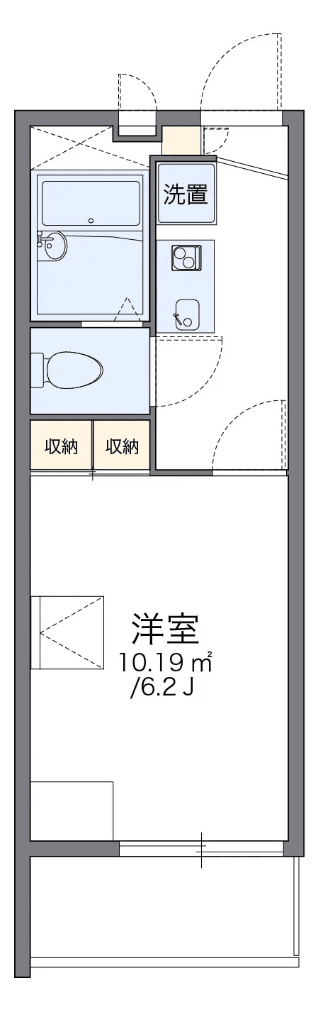 物件P000655の間取り図 — 1K