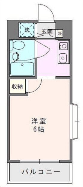 P001019 매물 평면도 — 1R