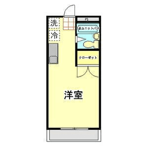物件P000381の間取り図 — 1K
