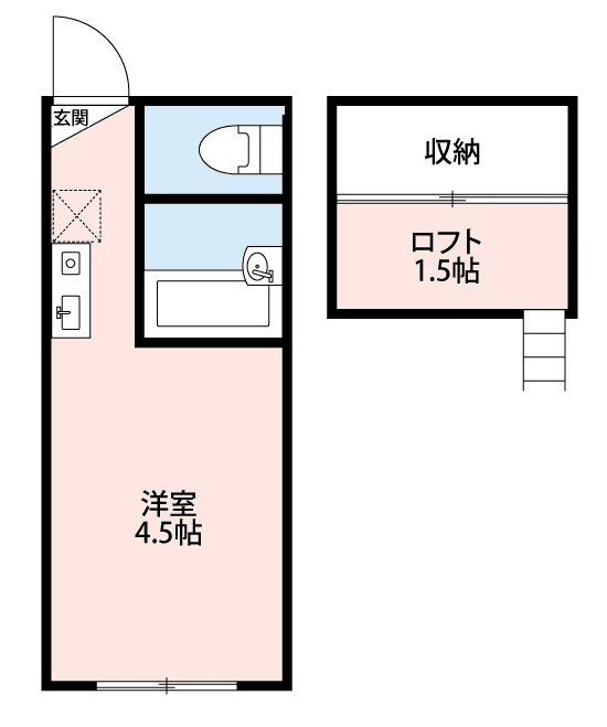 物件P000348の間取り図 — 1R